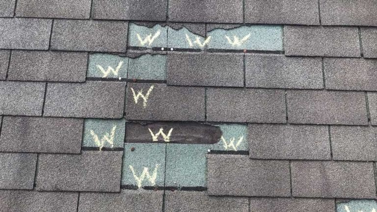 wind damage on roof